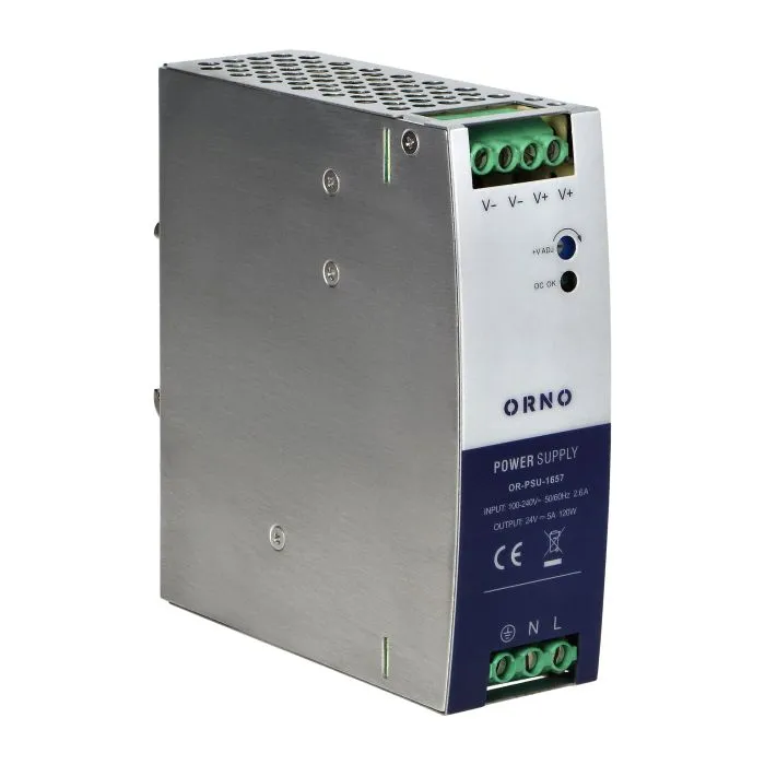 140835 - Industrial power supply for a DIN rail, 24VDC, 5A, 120W, metal housing