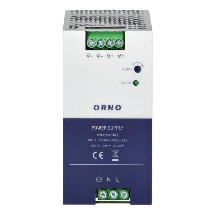 140836 - Industrial power supply for a DIN rail, 24VDC, 10A, 240W, metal housing