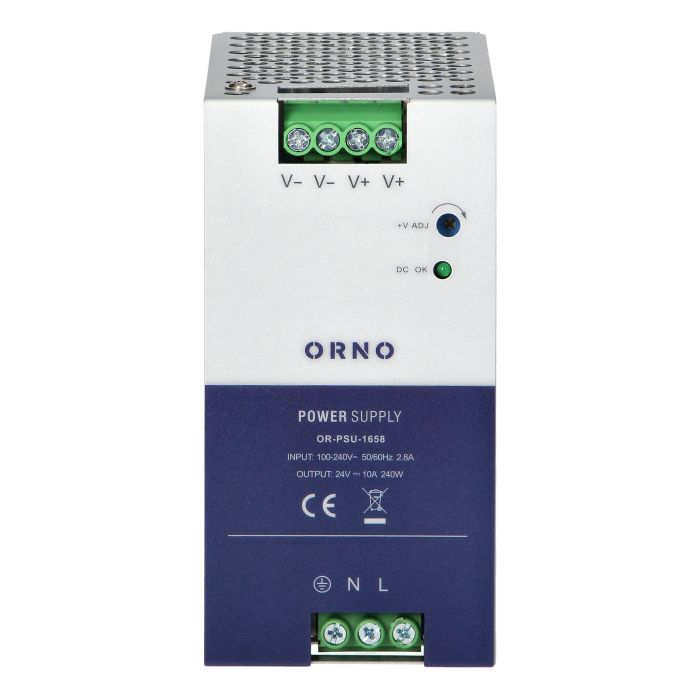 140836 - Industrial power supply for a DIN rail, 24VDC, 10A, 240W, metal housing