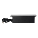 141070 - Recessed furniture socket with two USB chargers and 1.5m long cable, graphite 230V AC/ 50 Hz; 2 x 2P+E; 3600W; USB output: 5V DC/2,1A; available colors: graphite