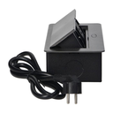141070 - Recessed furniture socket with two USB chargers and 1.5m long cable, graphite 230V AC/ 50 Hz; 2 x 2P+E; 3600W; USB output: 5V DC/2,1A; available colors: graphite