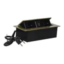 141069 - Recessed furniture socket with two USB chargers and 1.5m long cable, brass 230V AC/ 50 Hz; 2 x 2P+E; 3600W; USB output: 5V DC/2,1A; available colors: brass