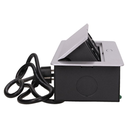 141064 - Recessed furniture socket with two USB chargers and 1.5m long cable, silver 230V AC/ 50 Hz; 2 x 2P+E; 3600W; USB output: 5V DC/2,1A; available colors: silver
