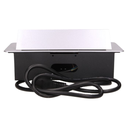 141064 - Recessed furniture socket with two USB chargers and 1.5m long cable, silver 230V AC/ 50 Hz; 2 x 2P+E; 3600W; USB output: 5V DC/2,1A; available colors: silver