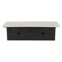 141059 - Recessed furniture socket with two USB chargers, silver 230V AC/ 50 Hz; 2 x 2P+E; 3600W; USB output: 5V DC/2,1A; available colors: silver