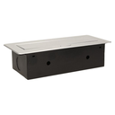 141059 - Recessed furniture socket with two USB chargers, silver 230V AC/ 50 Hz; 2 x 2P+E; 3600W; USB output: 5V DC/2,1A; available colors: silver