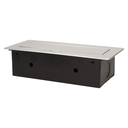 141059 - Recessed furniture socket with two USB chargers, silver 230V AC/ 50 Hz; 2 x 2P+E; 3600W; USB output: 5V DC/2,1A; available colors: silver