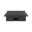 141057 - Recessed furniture socket 2x2P+E with three USB ports (wihout USB-charger), black power supply: 230V AC / 56-60Hz; maximum load: 3600W; protection rating: IP20; colour: black