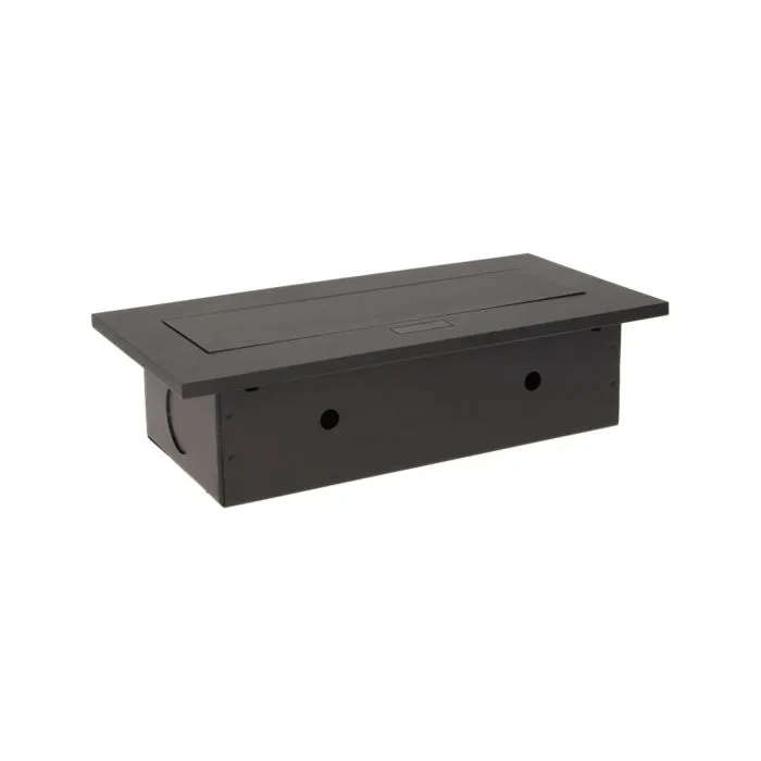 141057 - Recessed furniture socket 2x2P+E with three USB ports (wihout USB-charger), black power supply: 230V AC / 56-60Hz; maximum load: 3600W; protection rating: IP20; colour: black