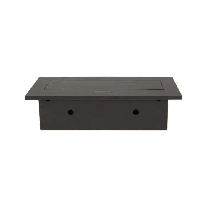 141057 - Recessed furniture socket 2x2P+E with three USB ports (wihout USB-charger), black power supply: 230V AC / 56-60Hz; maximum load: 3600W; protection rating: IP20; colour: black