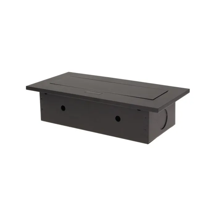 141057 - Recessed furniture socket 2x2P+E with three USB ports (wihout USB-charger), black power supply: 230V AC / 56-60Hz; maximum load: 3600W; protection rating: IP20; colour: black