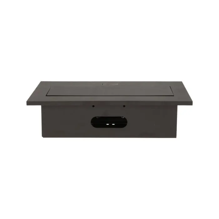141057 - Recessed furniture socket 2x2P+E with three USB ports (wihout USB-charger), black power supply: 230V AC / 56-60Hz; maximum load: 3600W; protection rating: IP20; colour: black