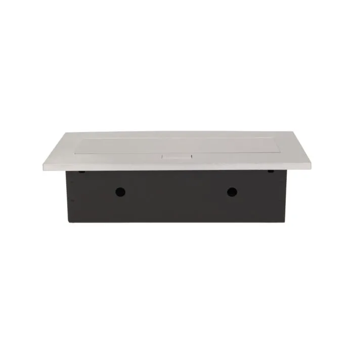 141056 - Recessed furniture socket 2x2P+E with three USB ports (wihout USB-charger), silver power supply: 230V AC / 56-60Hz; maximum load: 3600W; protection rating: IP20; colour: silver
