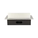 141056 - Recessed furniture socket 2x2P+E with three USB ports (wihout USB-charger), silver power supply: 230V AC / 56-60Hz; maximum load: 3600W; protection rating: IP20; colour: silver