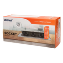 141055 - Recessed furniture socket 3x2P+E with 1.5m cable, graphite power supply: 230V AC / 56-60Hz; maximum load: 3600W; protection rating: IP20; colour: graphite