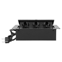141055 - Recessed furniture socket 3x2P+E with 1.5m cable, graphite power supply: 230V AC / 56-60Hz; maximum load: 3600W; protection rating: IP20; colour: graphite