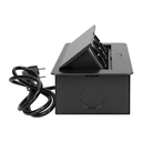 141055 - Recessed furniture socket 3x2P+E with 1.5m cable, graphite power supply: 230V AC / 56-60Hz; maximum load: 3600W; protection rating: IP20; colour: graphite