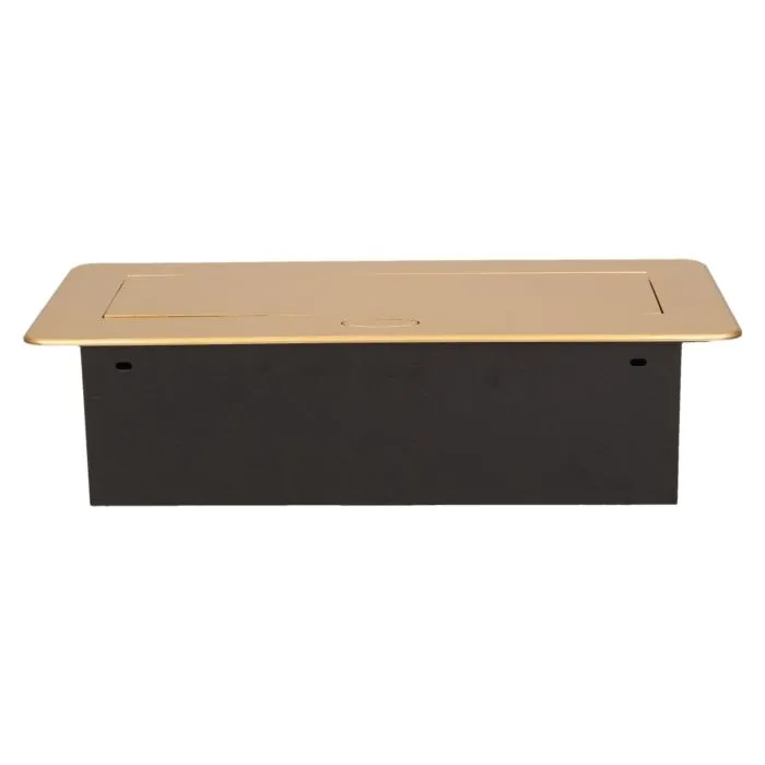 141054 - Recessed furniture socket 3x2P+E with 1.5m cable, gold power supply: 230V AC / 56-60Hz; maximum load: 3600W; protection rating: IP20; colour: gold