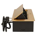 141054 - Recessed furniture socket 3x2P+E with 1.5m cable, gold power supply: 230V AC / 56-60Hz; maximum load: 3600W; protection rating: IP20; colour: gold