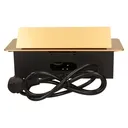 141054 - Recessed furniture socket 3x2P+E with 1.5m cable, gold power supply: 230V AC / 56-60Hz; maximum load: 3600W; protection rating: IP20; colour: gold