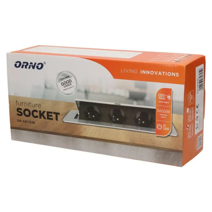 141047 - Recessed furniture socket 3x2P+E, gold power supply: 230V AC / 56-60Hz; maximum load: 3600W; protection rating: IP20;
