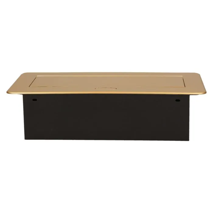 141047 - Recessed furniture socket 3x2P+E, gold power supply: 230V AC / 56-60Hz; maximum load: 3600W; protection rating: IP20;