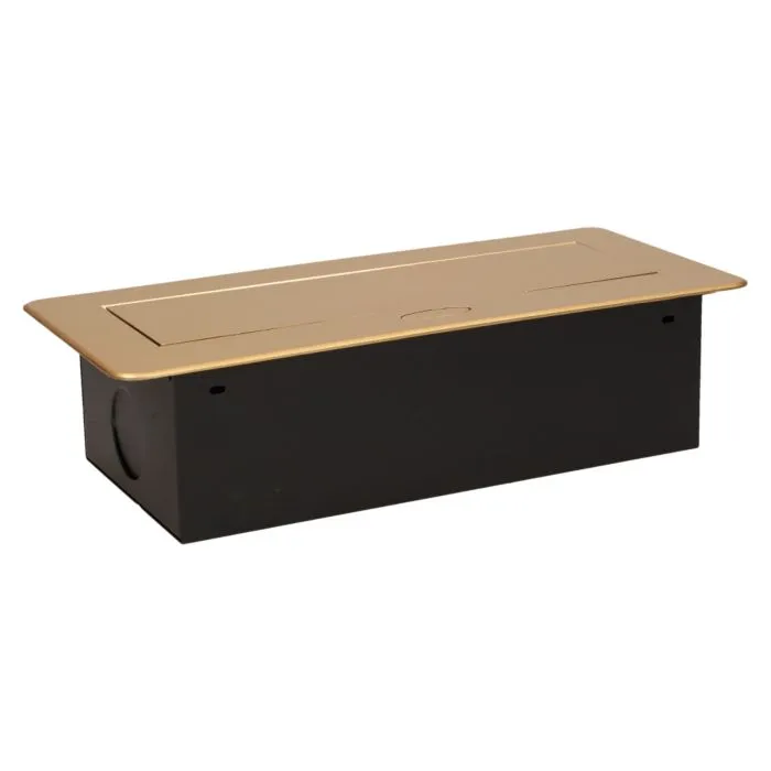 141047 - Recessed furniture socket 3x2P+E, gold power supply: 230V AC / 56-60Hz; maximum load: 3600W; protection rating: IP20;