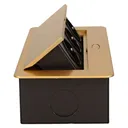 141047 - Recessed furniture socket 3x2P+E, gold power supply: 230V AC / 56-60Hz; maximum load: 3600W; protection rating: IP20;