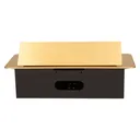 141047 - Recessed furniture socket 3x2P+E, gold power supply: 230V AC / 56-60Hz; maximum load: 3600W; protection rating: IP20;