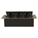 141048 - Recessed furniture socket 3x2P+E, brass power supply: 230V AC / 56-60Hz; maximum load: 3600W; protection rating: IP20;