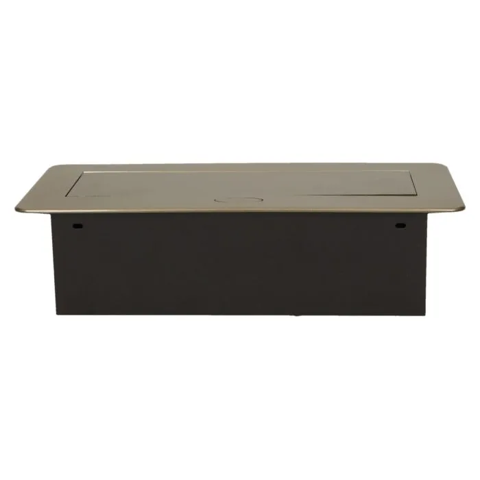 141048 - Recessed furniture socket 3x2P+E, brass power supply: 230V AC / 56-60Hz; maximum load: 3600W; protection rating: IP20;