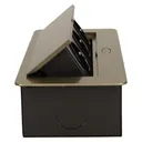141048 - Recessed furniture socket 3x2P+E, brass power supply: 230V AC / 56-60Hz; maximum load: 3600W; protection rating: IP20;