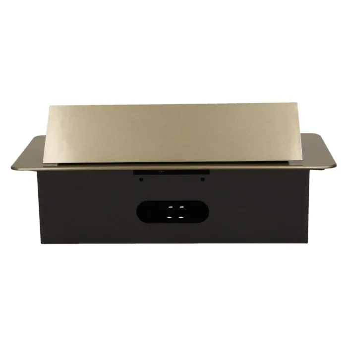 141048 - Recessed furniture socket 3x2P+E, brass power supply: 230V AC / 56-60Hz; maximum load: 3600W; protection rating: IP20;