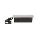 141050 - Recessed furniture socket 3x2P+E with 1.5m cable, silver power supply: 230V AC / 56-60Hz; maximum load: 3600W; protection rating: IP20; colour: silver