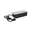 141050 - Recessed furniture socket 3x2P+E with 1.5m cable, silver power supply: 230V AC / 56-60Hz; maximum load: 3600W; protection rating: IP20; colour: silver