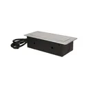 141050 - Recessed furniture socket 3x2P+E with 1.5m cable, silver power supply: 230V AC / 56-60Hz; maximum load: 3600W; protection rating: IP20; colour: silver