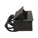 141052 - Recessed furniture socket 3x2P+E with 1.5m cable, black power supply: 230V AC / 56-60Hz; maximum load: 3600W; protection rating: IP20; colour: silver