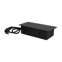 141053 - Recessed furniture sockets 3x2P+E with 3m cable flat and milled edge, black