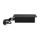 141053 - Recessed furniture sockets 3x2P+E with 3m cable flat and milled edge, black