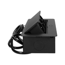 141053 - Recessed furniture sockets 3x2P+E with 3m cable flat and milled edge, black