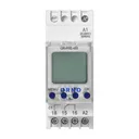 140851 - DIN rail digital timer, 100 programmes, 3 menu languages PL EN DE, 1 chanel, max.16A/230V, 2 modules wide
