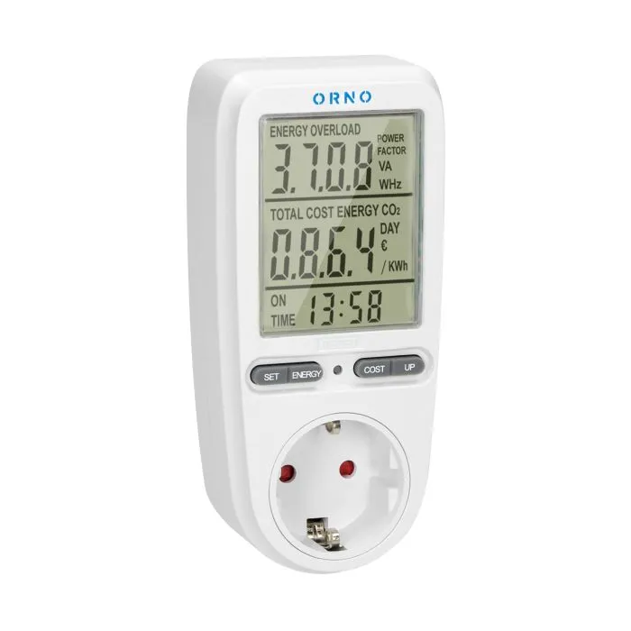 140873 - Energy calculator with LCD display, Schuko