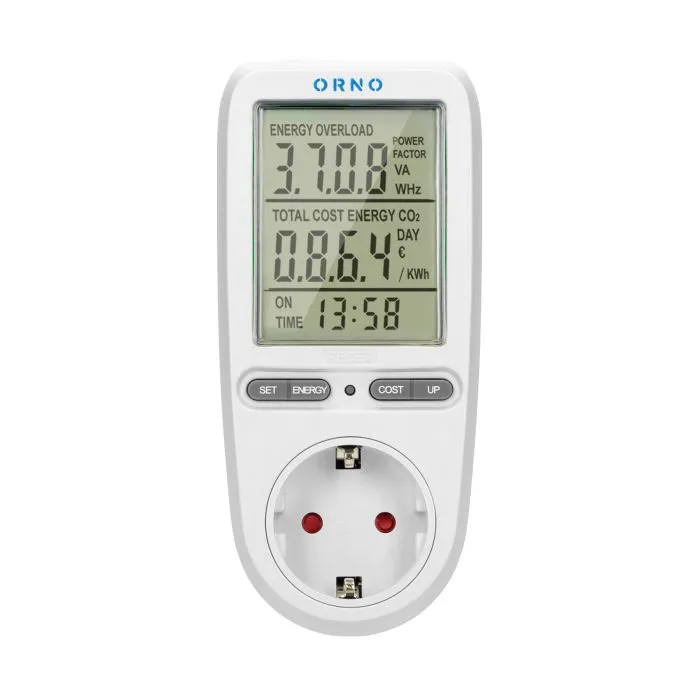 140873 - Energy calculator with LCD display, Schuko