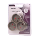140895 - Triple socket outlet, gray Three-socket splitter with grounding, suitable for any interior where additional sockets are required.