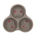 140895 - Triple socket outlet, gray Three-socket splitter with grounding, suitable for any interior where additional sockets are required.