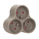 140895 - Triple socket outlet, gray Three-socket splitter with grounding, suitable for any interior where additional sockets are required.