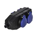 140922 - 4-way weatherproof extension socket, shock-resistant, 4x2P+E, 16A, IP44