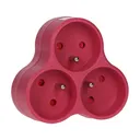 140896 - Triple socket outlet, pink Three-socket splitter with grounding, suitable for any interior where additional sockets are required.