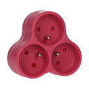 140896 - Triple socket outlet, pink Three-socket splitter with grounding, suitable for any interior where additional sockets are required.