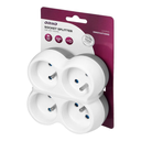 140897 - Power socket splitter 4x2P+E, white-grey